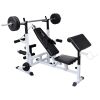 vidaXL Weight Bench with Weight Rack; Barbell and Dumbbell Set 198.4 lb