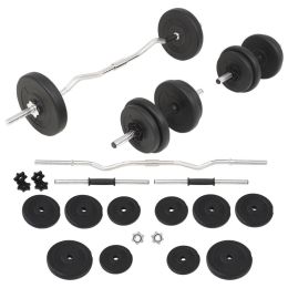 vidaXL Barbell and Dumbbell Set 66.1 lb (SKU: 91400)