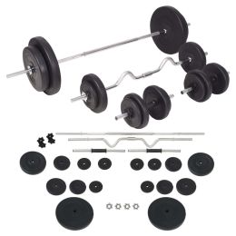 vidaXL Barbell and Dumbbell Set 198.4 lb (SKU: 91405)