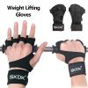 Weightlifting Fitness Gloves With Wrist Wraps; Silicone Gel Full Palm Protection; Gym Workout Gloves; Power Lifting Equipment