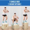 3-in-1 Wooden Jump Box for Crossfit Workout 12*14*16in Height Log color